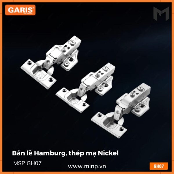 Bản lề Hamburg, thép mạ Nickel điều chỉnh 3D
